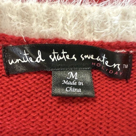 Ugly Christmas Tree 3D Sweater Womens M Giraffe Sequins Pom Poms Fuzzy Tinsel - Picture 5 of 7